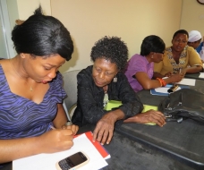 Brainstorming exercise during an Enterprising Women session